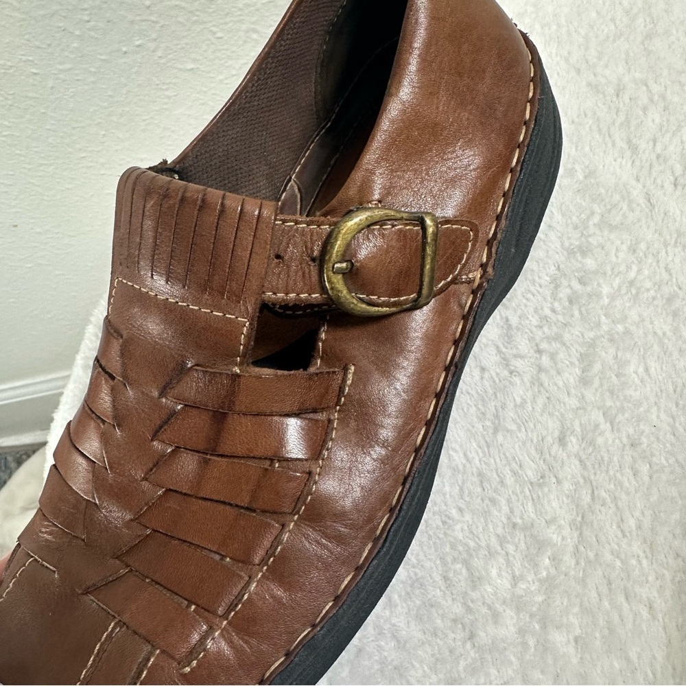 Unisex Hush Puppies Brown Casual Leather Slip-Ons Loafers - Picture 9 of 13